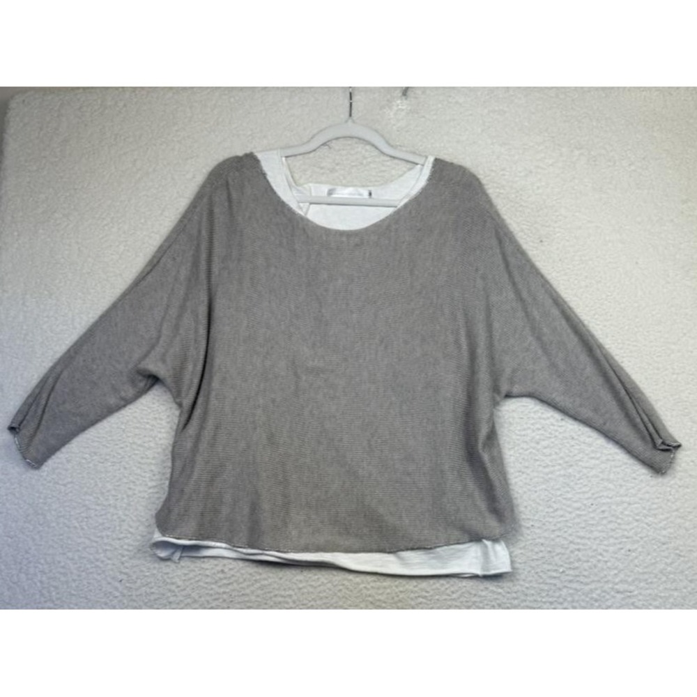 The Porter Collective Sweater Womens Medium Gray Layered Angora‎ Italy Lagenlook